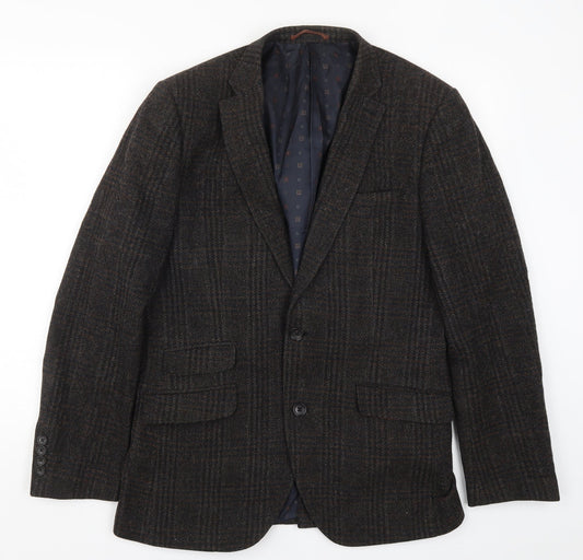 NEXT Mens Brown Check  Jacket Suit Jacket Size 40