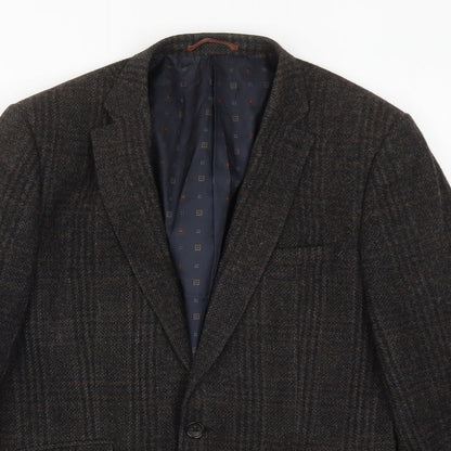 Next Mens Brown Check  Jacket Suit Jacket Size 40