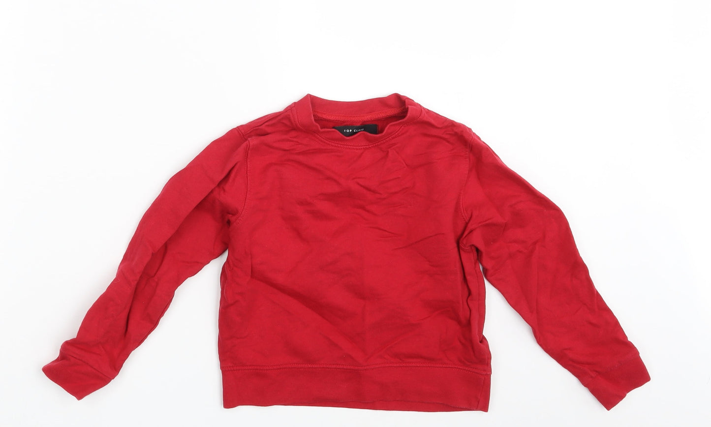 Top Class Boys Red   Pullover Sweatshirt Size 3-4 Years