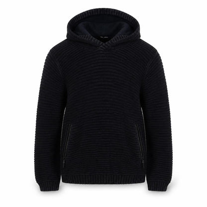 M&Co Girls Black  Knit Pullover Hoodie Size 7-8 Years