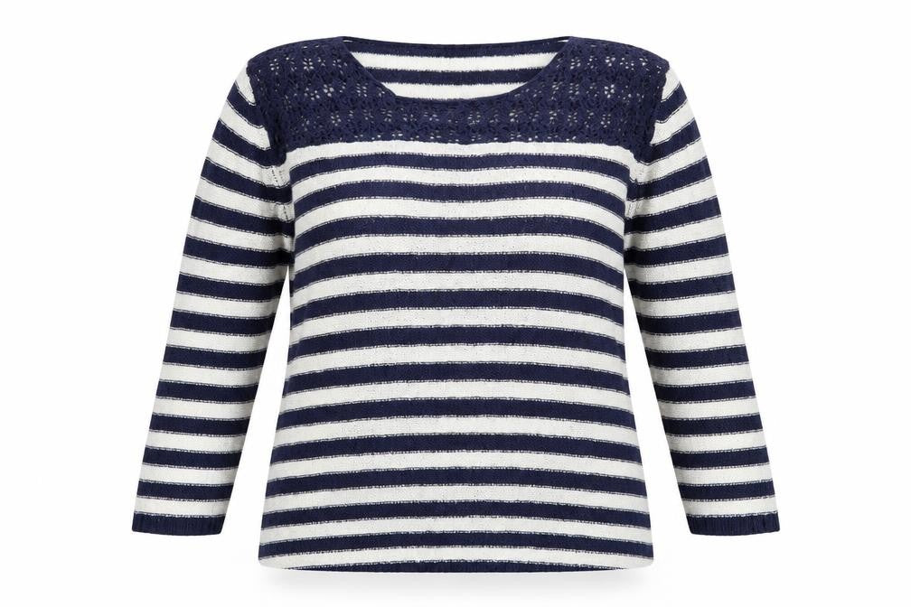 Julipa Womens Blue Striped  Pullover Sweatshirt Size 16