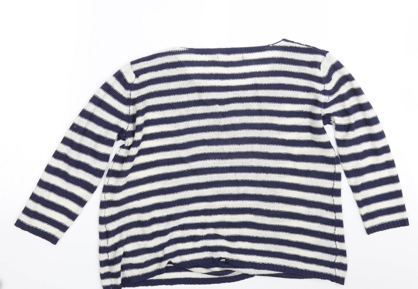 Julipa Womens Blue Striped  Pullover Sweatshirt Size 16