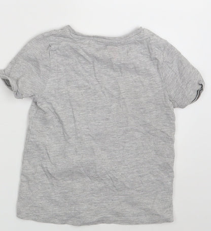 Preloved Matalan Girls Grey   Basic T-Shirt Size 5 Years - Back