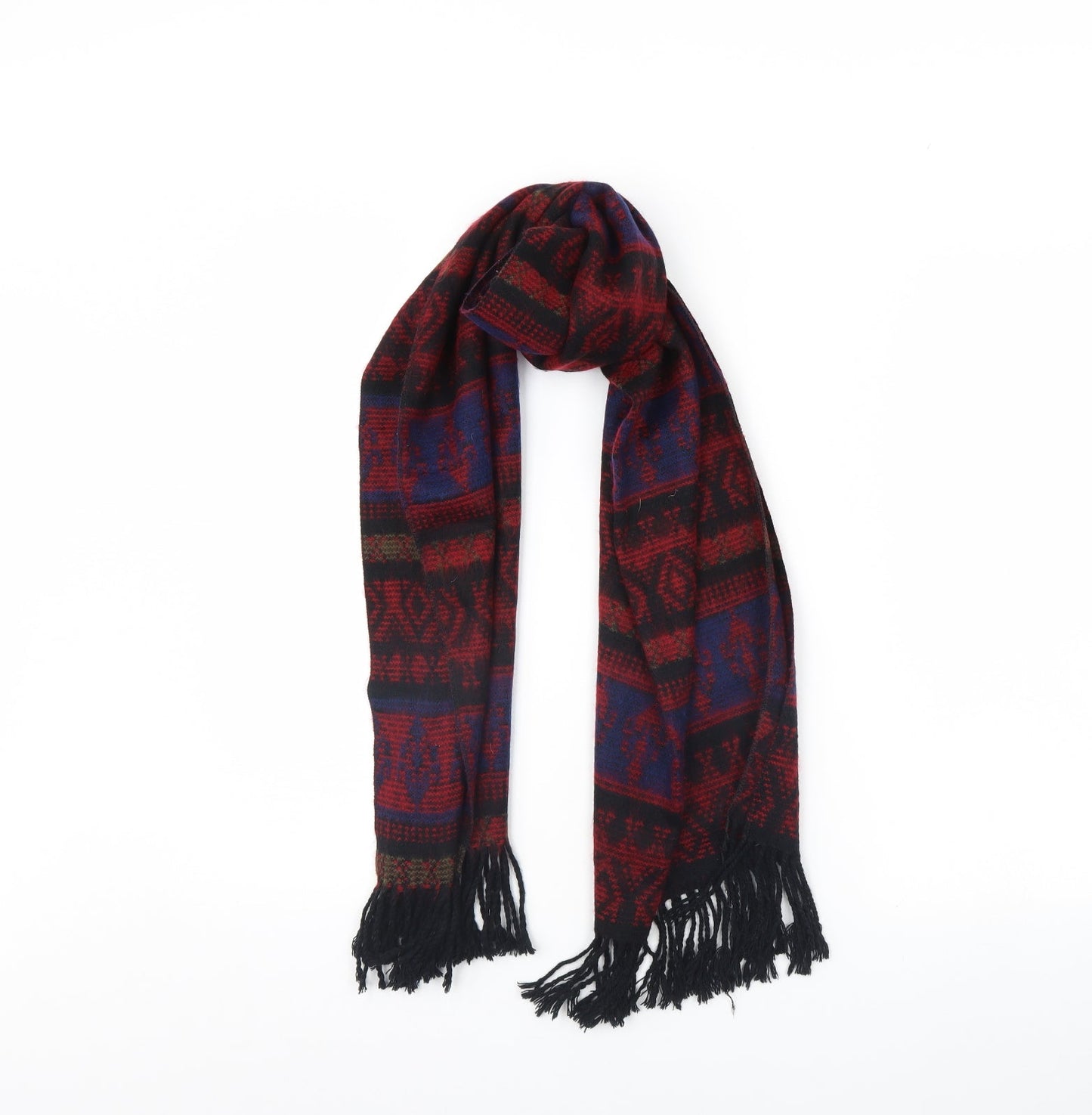 Preworn Womens Red Striped   Scarf