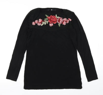 V by Very Womens Black   Basic T-Shirt Size 10