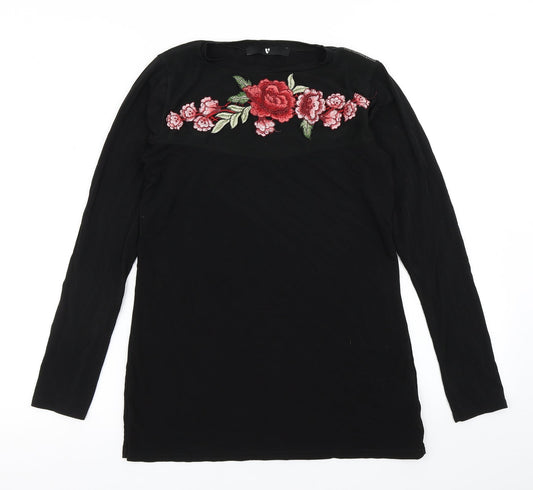 V by Very Womens Black   Basic T-Shirt Size 10