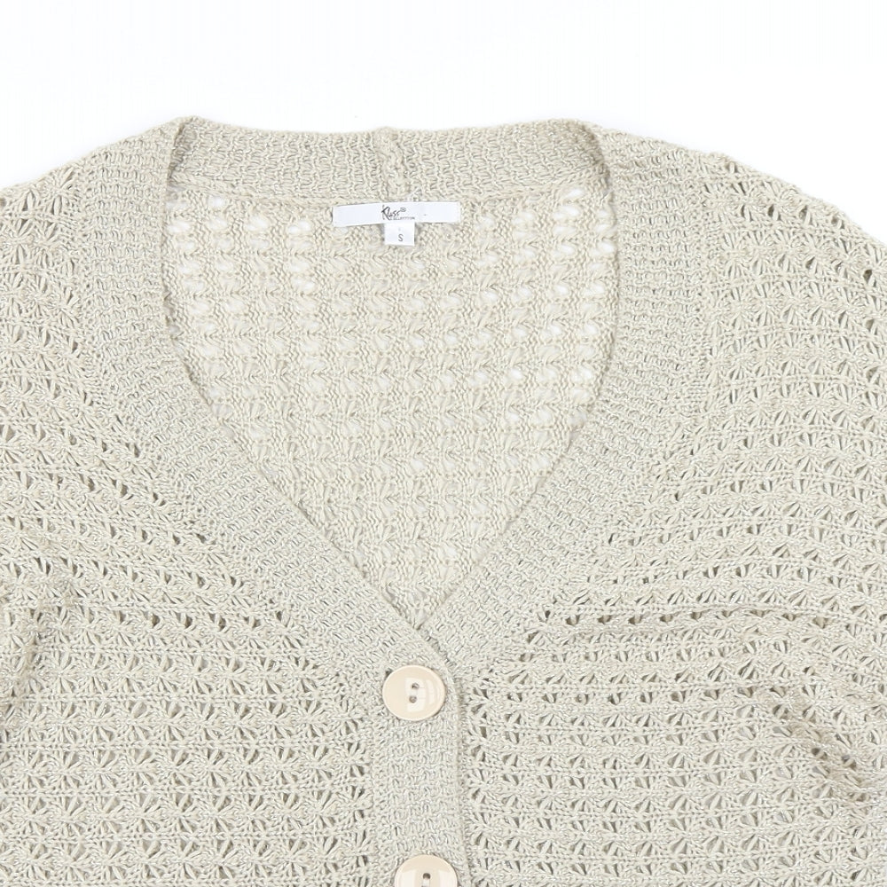 Klass Collection Womens Beige  Knit Cardigan Jumper Size S