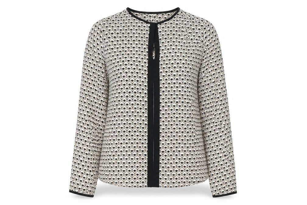 Primark Womens White Argyle/Diamond  Basic Blouse Size 8