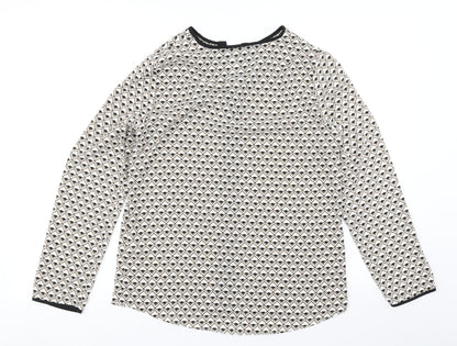 Primark Womens White Argyle/Diamond  Basic Blouse Size 8