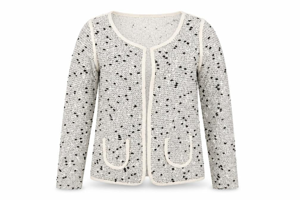 Papaya Womens Grey Polka Dot  Jacket Blazer Size 10