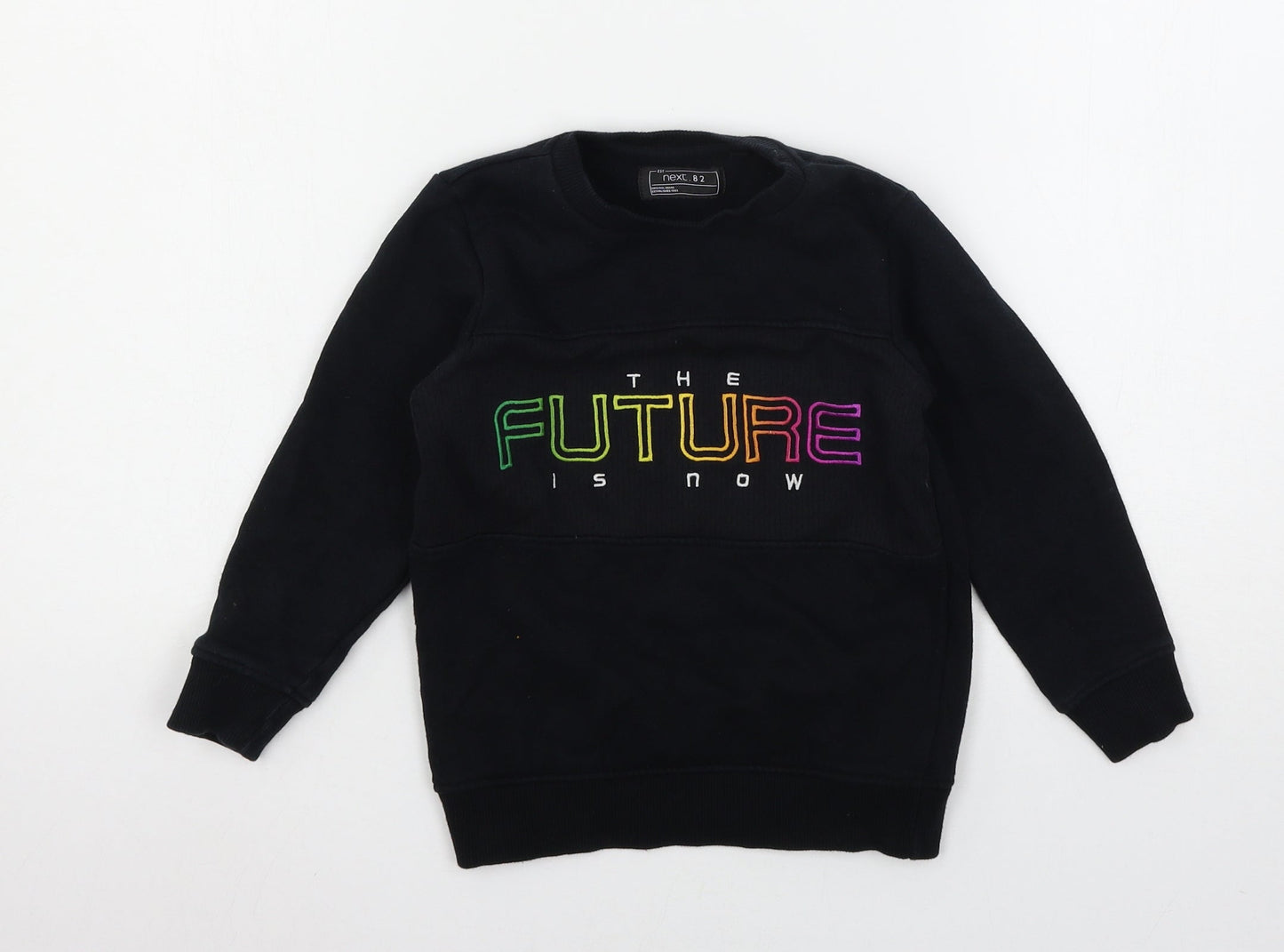 NEXT Girls Black  Jersey Pullover Sweatshirt Size 5 Years  - The Future is now