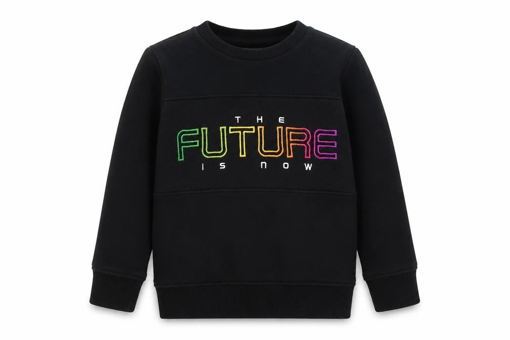 NEXT Girls Black  Jersey Pullover Sweatshirt Size 5 Years  - The Future is now