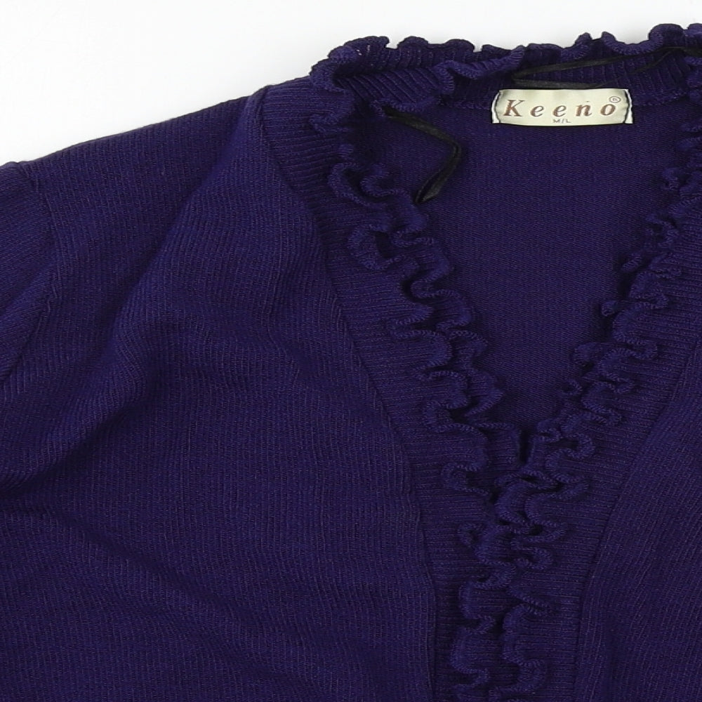 Keeno Womens Blue  Knit Cardigan Jumper Size M