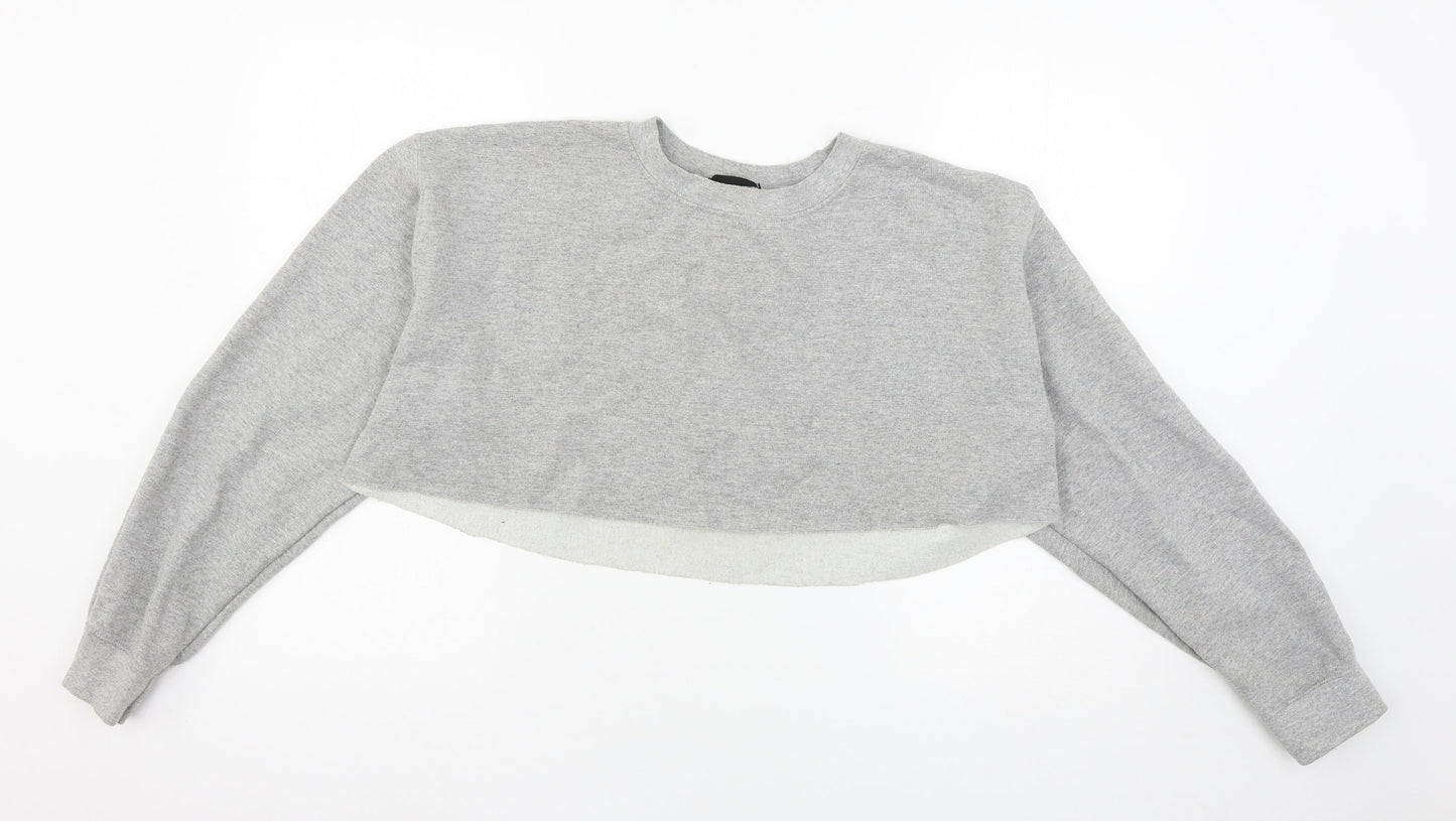 PRETTYLITTLETHING Womens Grey  Jersey Pullover Sweatshirt Size M
