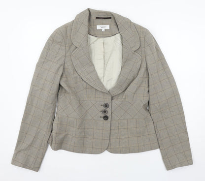 Next Womens Brown Check  Jacket Suit Jacket Size 12