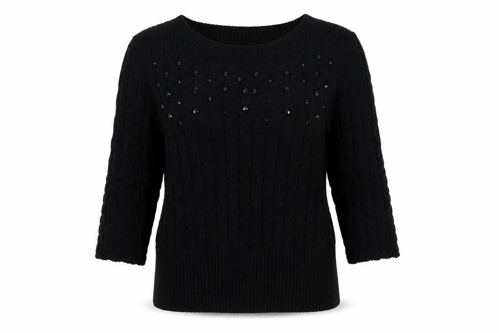Per Una Womens Black  Knit Pullover Jumper Size 12