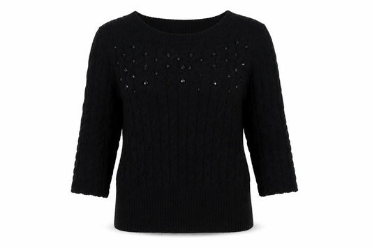 Per Una Womens Black  Knit Pullover Jumper Size 12