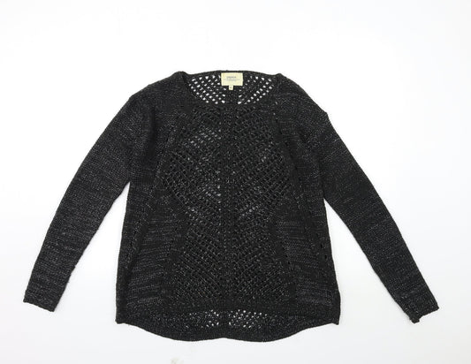 Papaya Womens Black  Knit Pullover Jumper Size 8