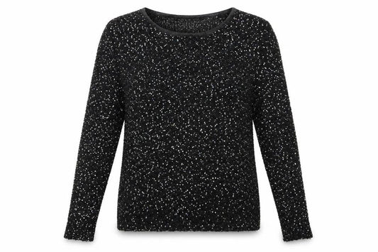 Parisian Signature Womens Black  Knit Pullover Jumper Size S