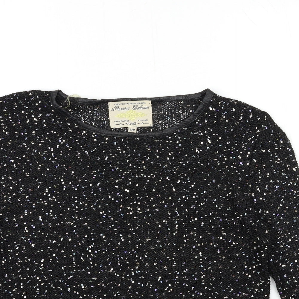 PARISIAN SIGNATURE Womens Black  Knit Pullover Jumper Size S