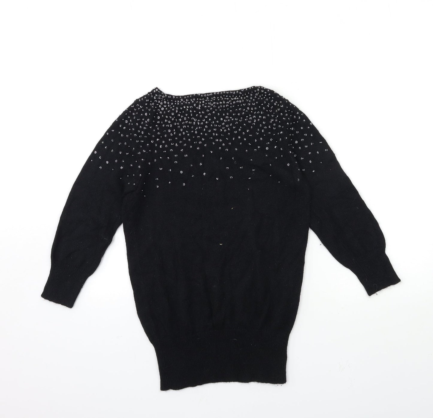 Oasis Womens Black  Knit Pullover Jumper Size XS