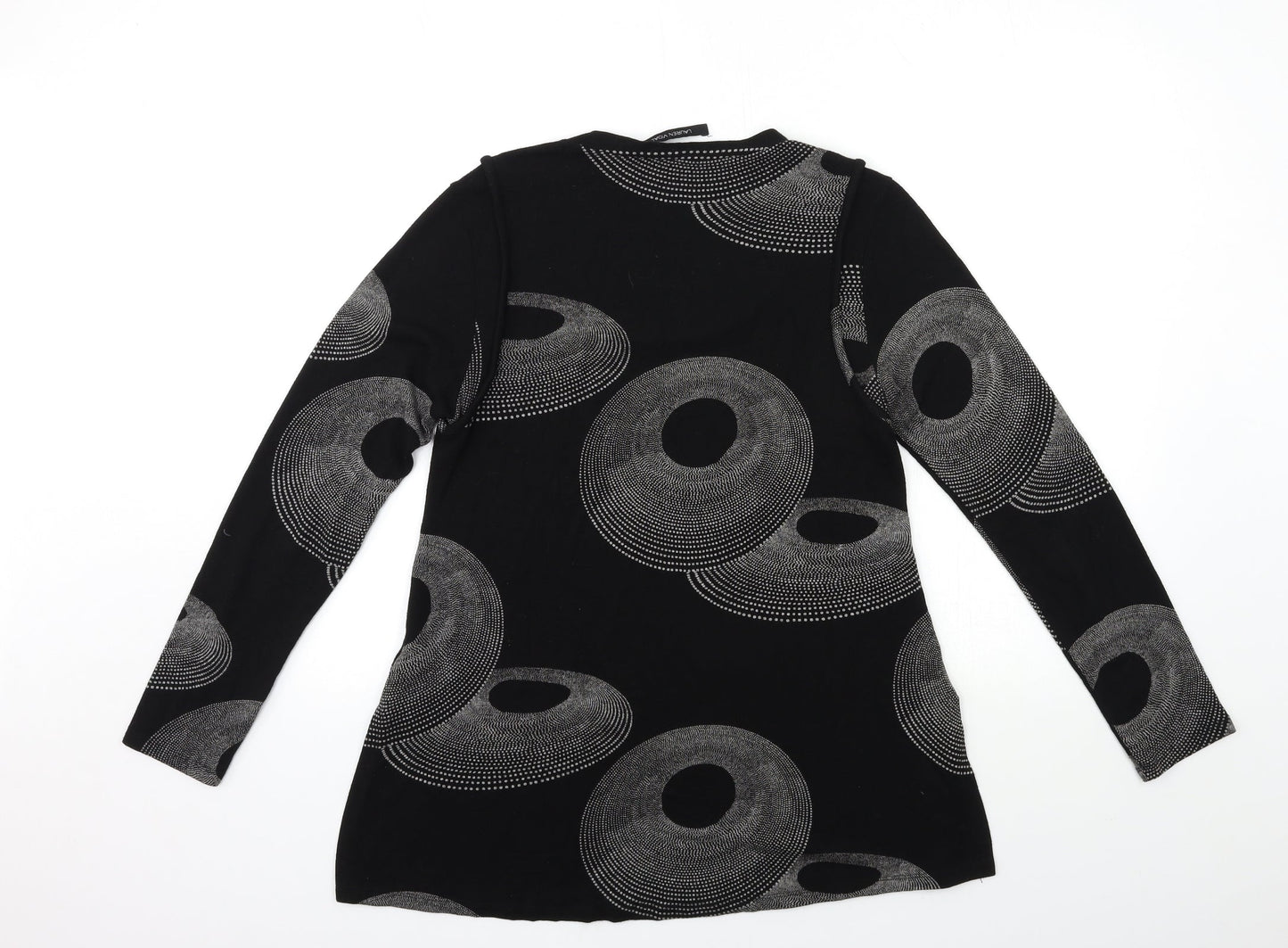 lauren yidal Womens Black Polka Dot  Basic T-Shirt Size M