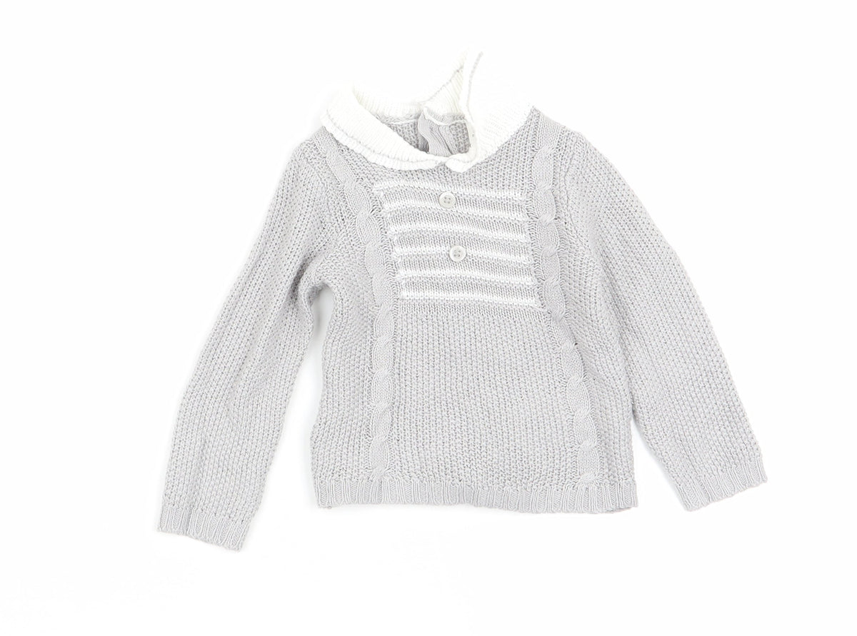 Bonjour Bebe Girls Grey   Pullover Jumper Size 0-3 Months