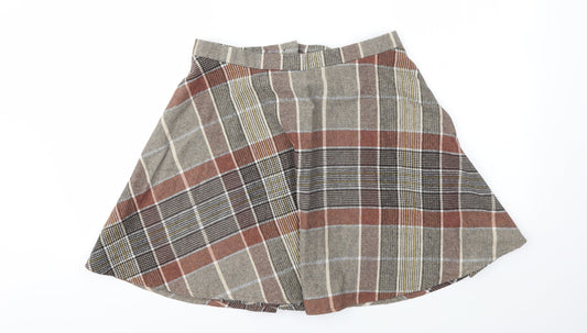 Preworn Womens Multicoloured Check  Flare Skirt Size 30 in