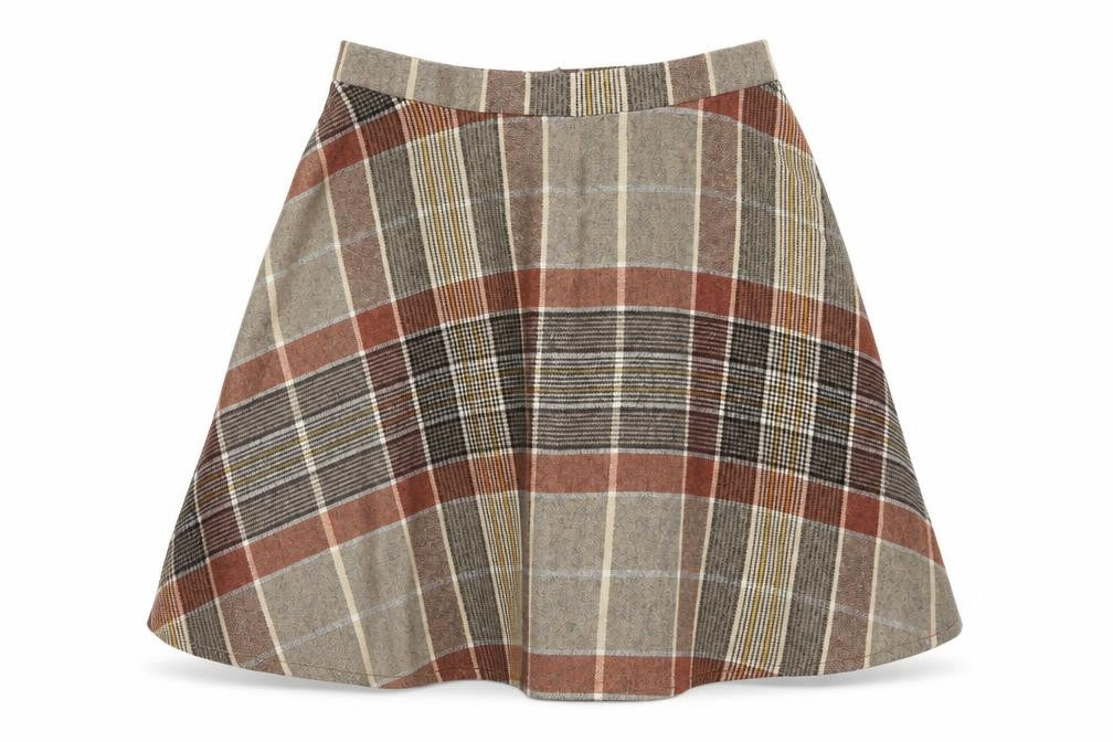 Preworn Womens Multicoloured Check  Flare Skirt Size 30 in