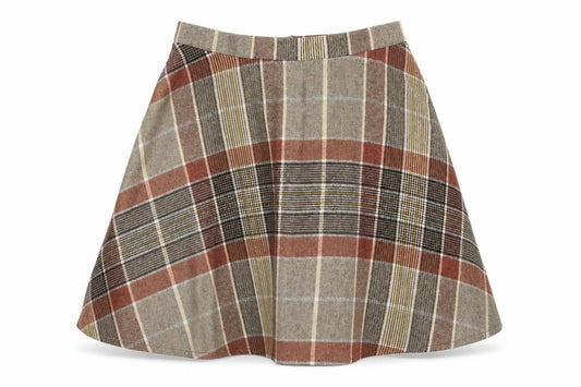 Preworn Womens Multicoloured Check  Flare Skirt Size 30 in