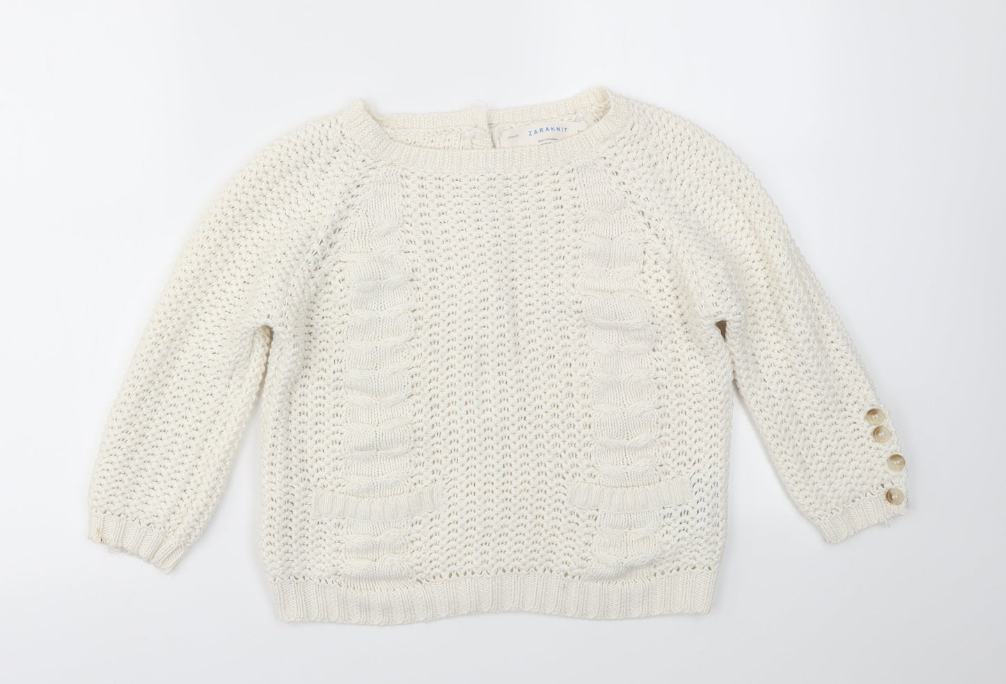 Zara Womens Ivory   Pullover Jumper Size S