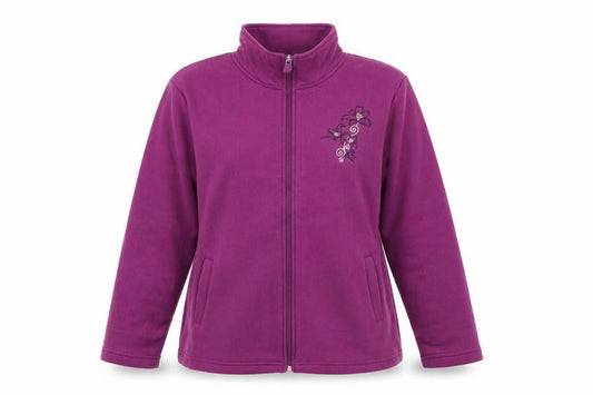 anne de lancay Womens Purple Floral  Full Zip Sweatshirt Size L