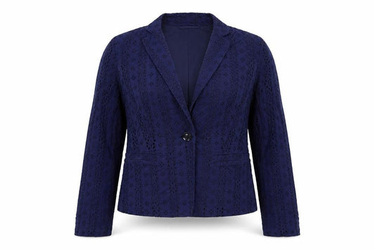 Marks & Spencer Womens Blue Floral  Jacket Suit Size 12