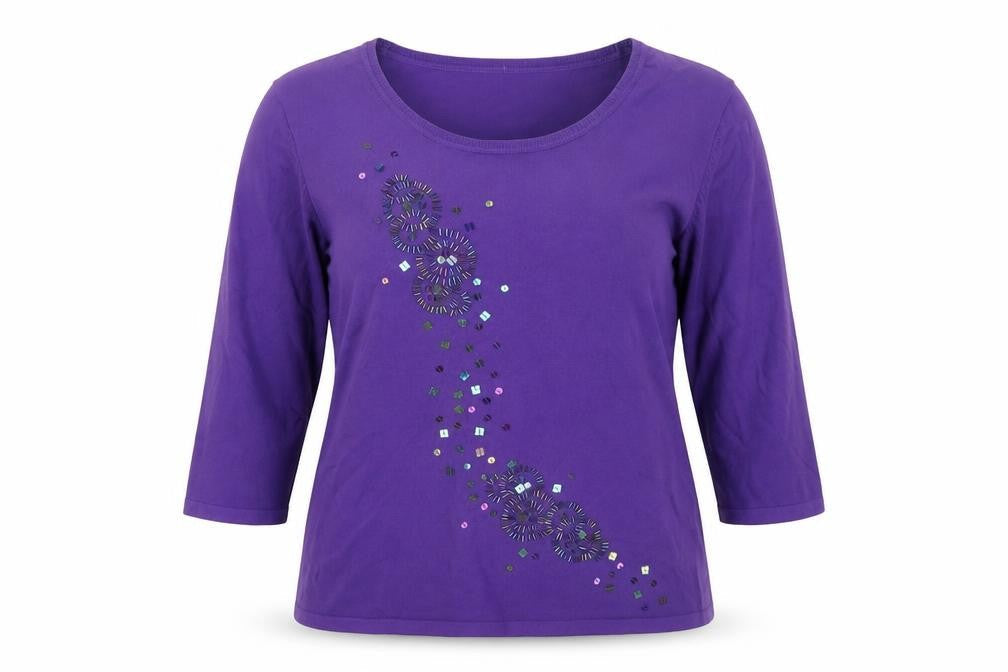 Signature Womens Purple   Basic T-Shirt Size L