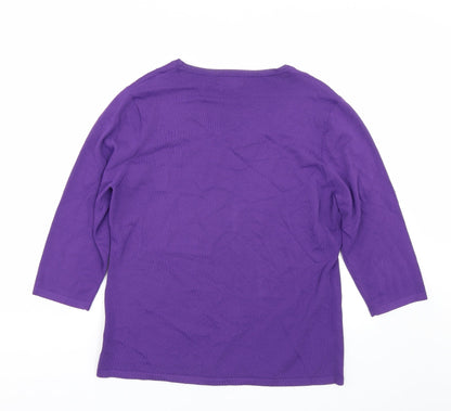 Signature Womens Purple   Basic T-Shirt Size L