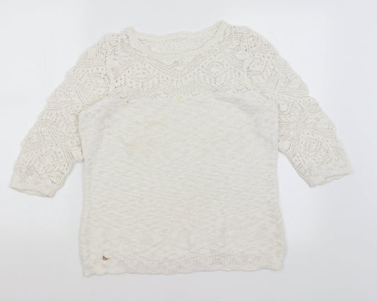 Preworn Womens White   Pullover Jumper Size 16