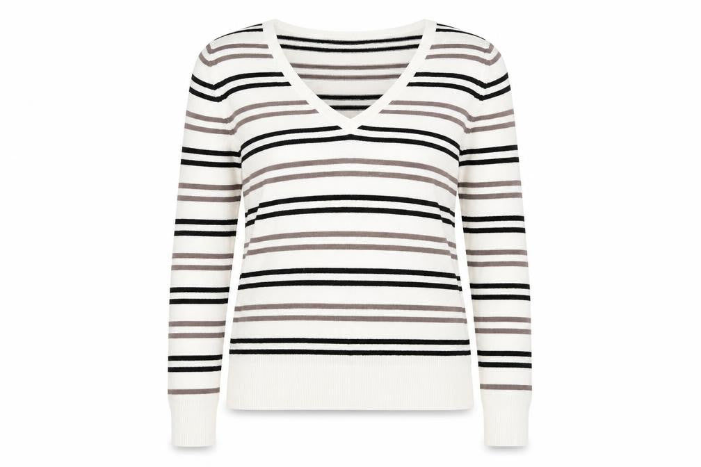 Dorothy Perkins Womens Ivory Striped  Pullover Jumper Size 12