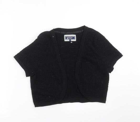 Maine New England Womens Black Geometric  Shrug Jumper Size 12