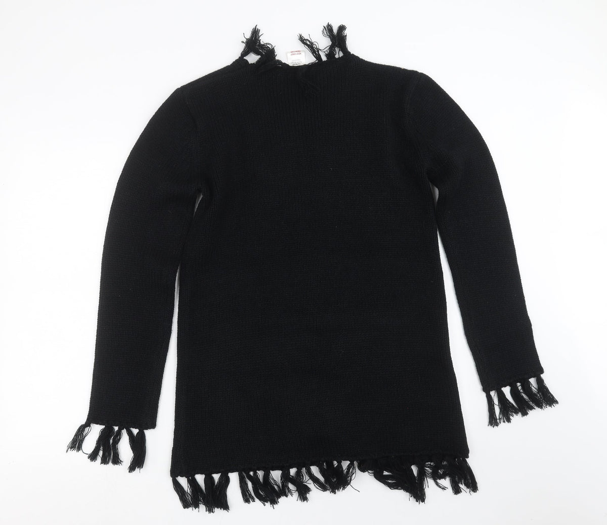 Embargo Girls Black  Knit Cardigan Jumper Size 13 Years  - Tassles