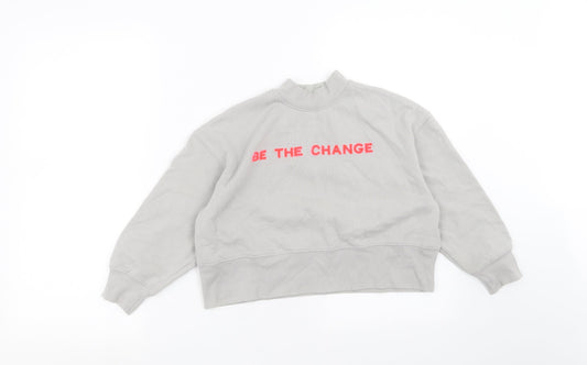 Primark Girls Grey   Pullover Sweatshirt Size 8-9 Years  - be the change