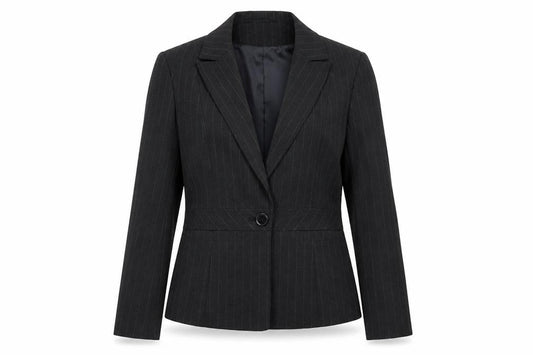 AMARANTO Womens Grey Striped  Jacket Suit Jacket Size 14