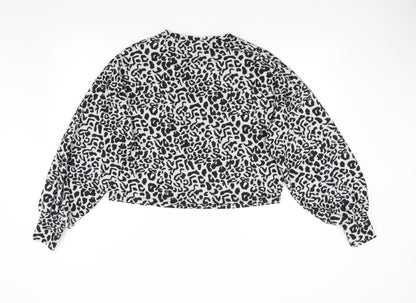 George Womens Grey Animal Print  Pullover Jumper Size S