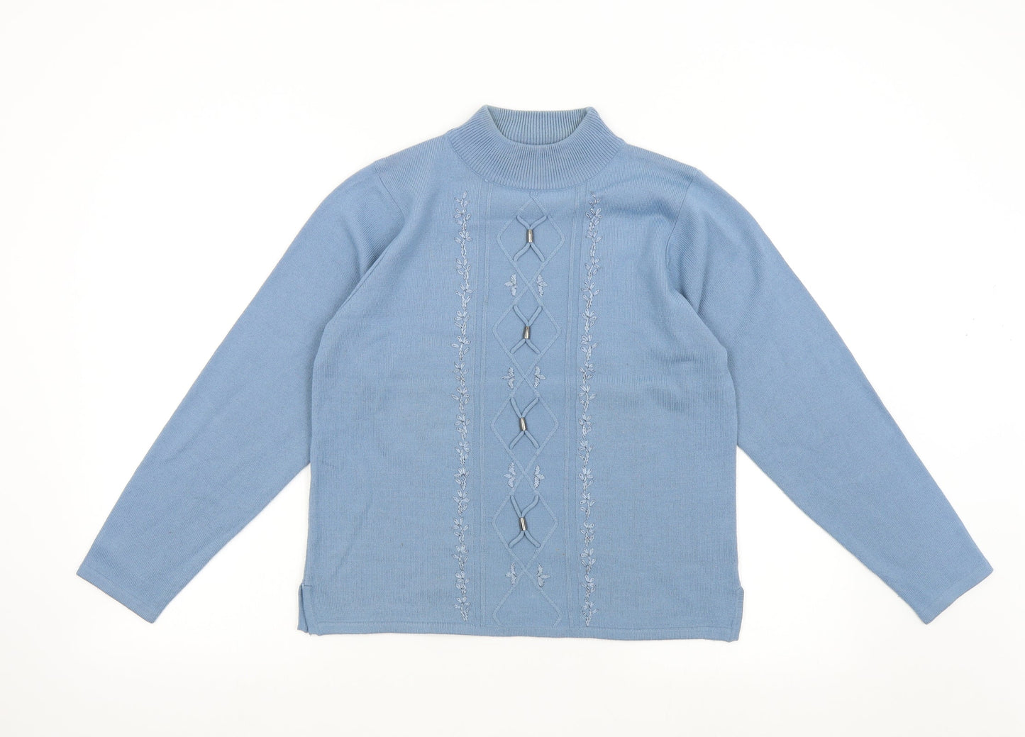 Ann Marie Womens Blue  Knit Pullover Jumper Size M