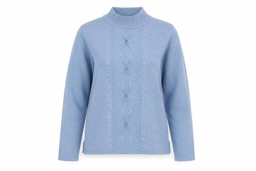 Ann Marie Womens Blue  Knit Pullover Jumper Size M
