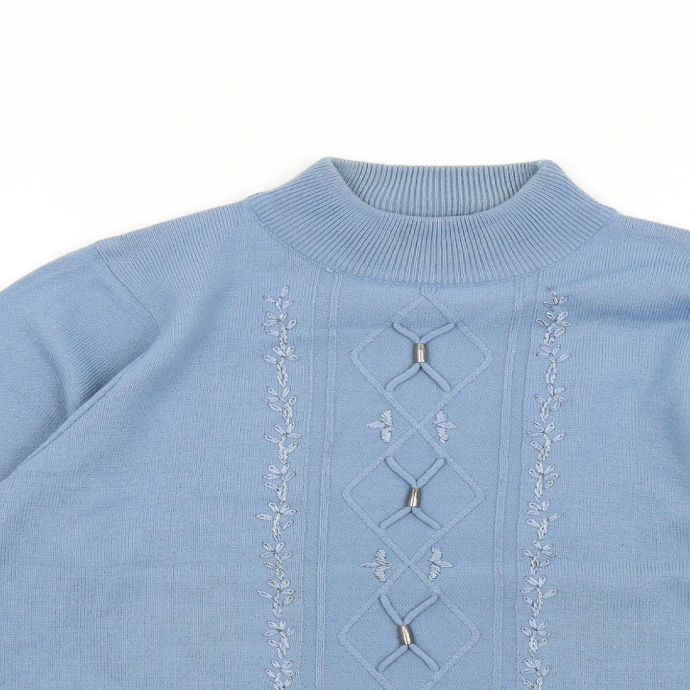 Ann Marie Womens Blue  Knit Pullover Jumper Size M