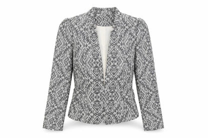 H&M Womens Grey Geometric  Jacket Blazer Size 8