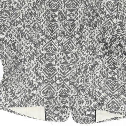 H&M Womens Grey Geometric  Jacket Blazer Size 8