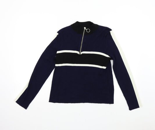 Cooperative Womens Blue  Knit Henley Jumper Size L