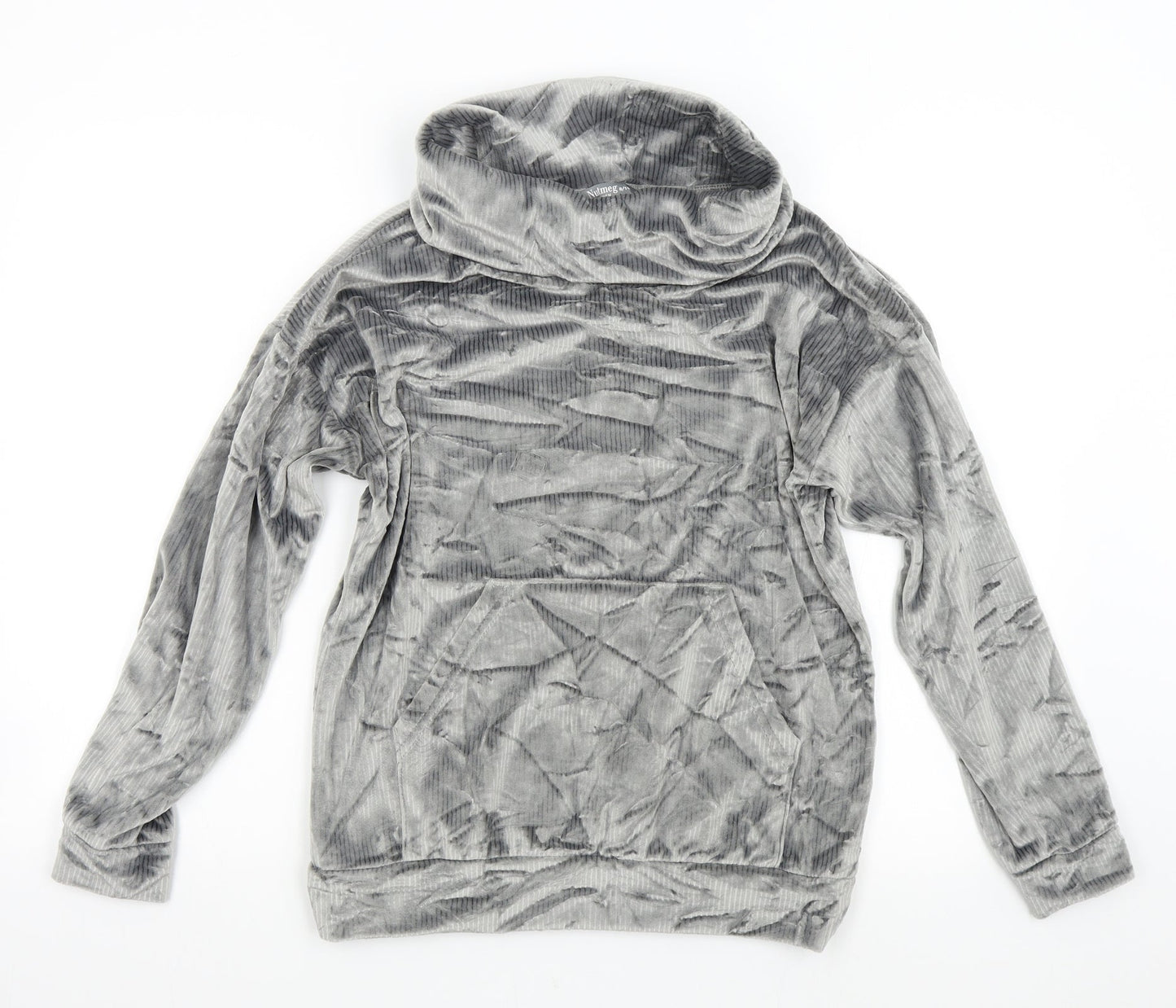 Nutmeg Womens Grey  Velour Pullover Jumper Size 8