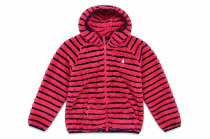 Hi Gear Girls Pink Striped Fleece Jacket  Size M